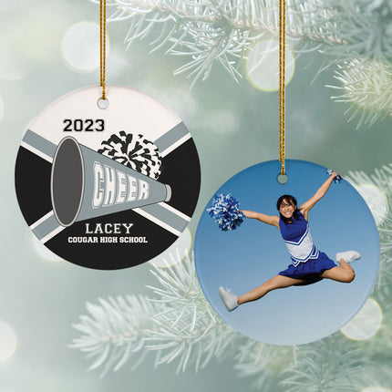 keepsake personalized cheer photo christmas ornament – Christmas ornament, holiday tree decoration or gift