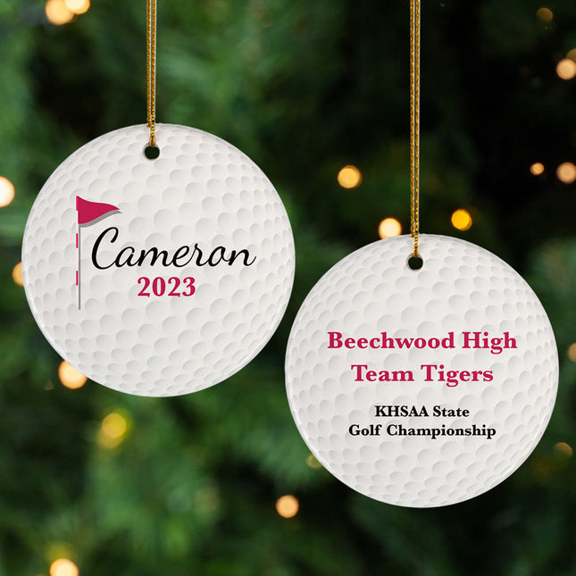 engraved personalized golf ball christmas ornament – Christmas ornament, holiday tree decoration or gift