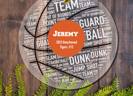 keepsake personalized basketball word cloud christmas ornament – Christmas ornament, holiday tree decoration or gift