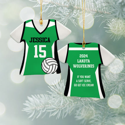 Volleyball Jersey Personalized Ceramic Tshirt Ornament
