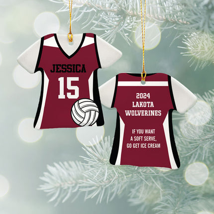 Volleyball Jersey Personalized Ceramic Tshirt Ornament