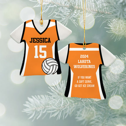 Volleyball Jersey Personalized Ceramic Tshirt Ornament