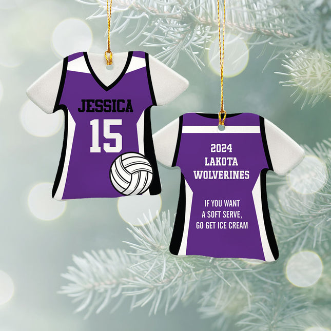 Volleyball Jersey Personalized Ceramic Tshirt Ornament
