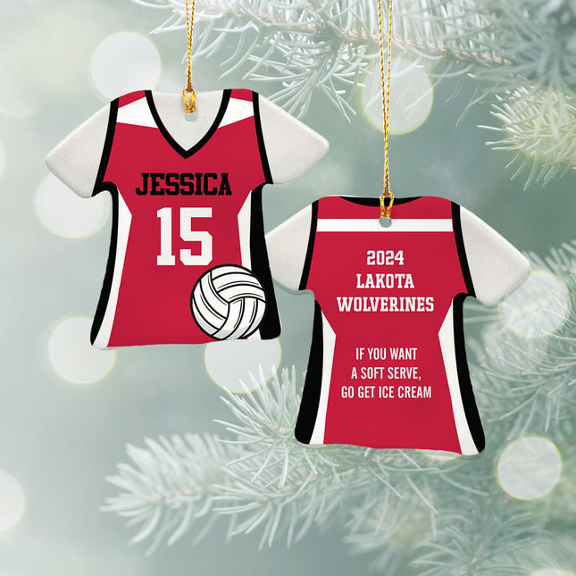 Volleyball Jersey Personalized Ceramic Tshirt Ornament