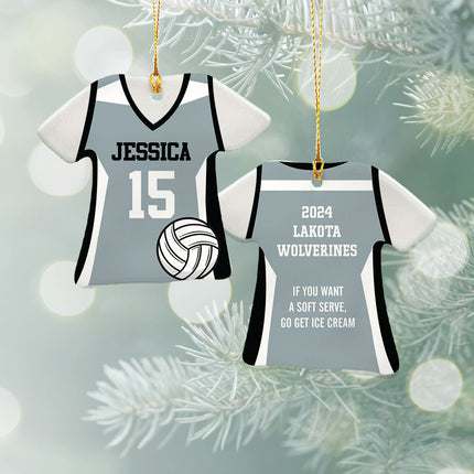 Volleyball Jersey Personalized Ceramic Tshirt Ornament