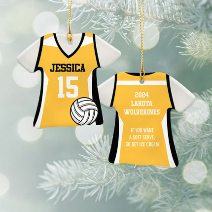 Volleyball Jersey Personalized Ceramic Tshirt Ornament