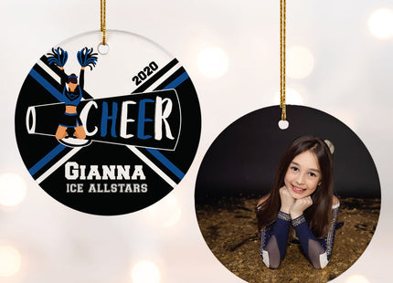holiday personalized cheer photo christmas ornament – Christmas ornament, holiday tree decoration or gift