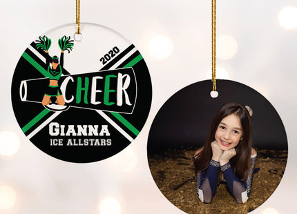 custom personalized cheer photo christmas ornament – Christmas ornament, holiday tree decoration or gift