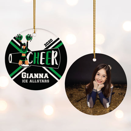 custom personalized cheer photo christmas ornament – Christmas ornament, holiday tree decoration or gift