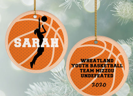 decorative personalized basketball christmas ornament – Christmas ornament, holiday tree decoration or gift
