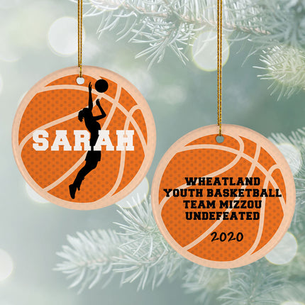 decorative personalized basketball christmas ornament – Christmas ornament, holiday tree decoration or gift