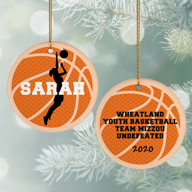 decorative personalized basketball christmas ornament – Christmas ornament, holiday tree decoration or gift