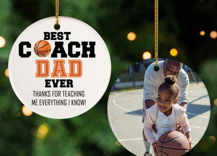 engraved personalized best coach dad basketball christmas ornament – Christmas ornament, holiday tree decoration or gift