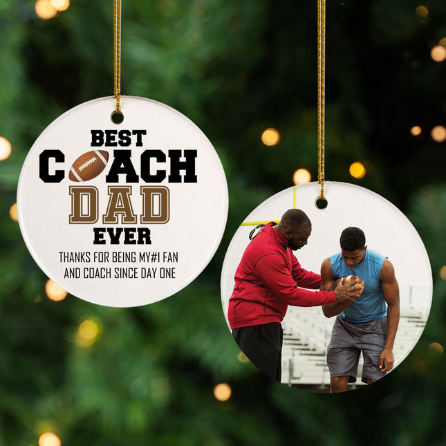 keepsake personalized best coach dad football christmas ornament – Christmas ornament, holiday tree decoration or gift