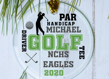 holiday personalized golf team word cloud christmas ornament – Christmas ornament, holiday tree decoration or gift