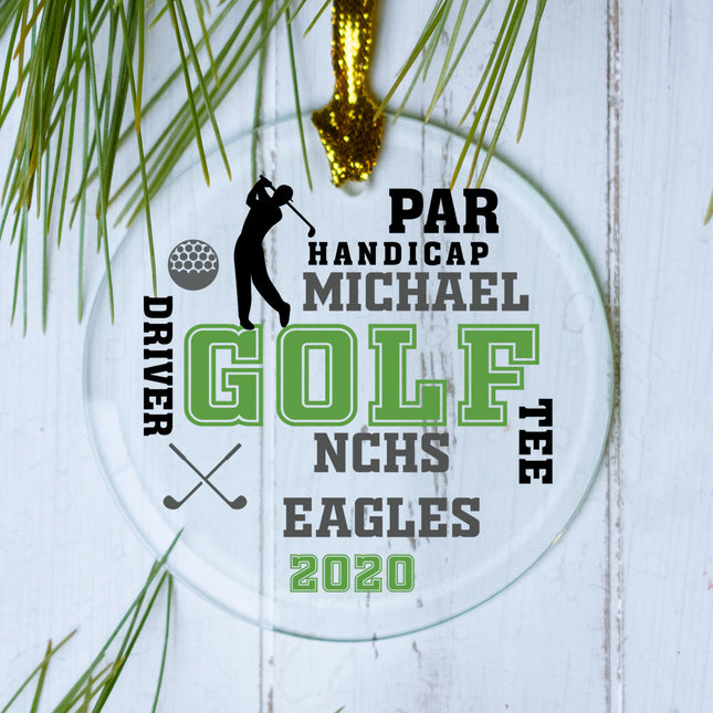 holiday personalized golf team word cloud christmas ornament – Christmas ornament, holiday tree decoration or gift