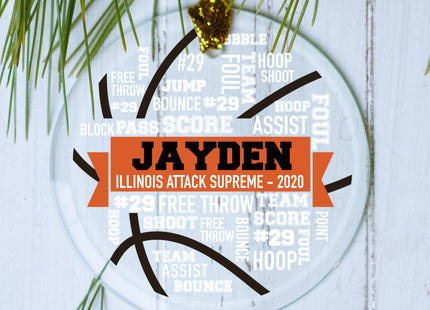 personalized personalized basketball sports words christmas ornament – Christmas ornament, holiday tree decoration or gift