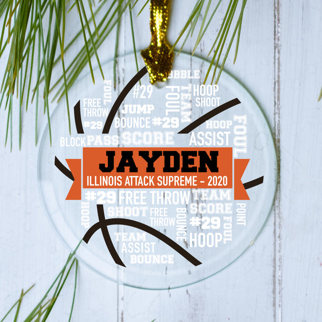 personalized personalized basketball sports words christmas ornament – Christmas ornament, holiday tree decoration or gift