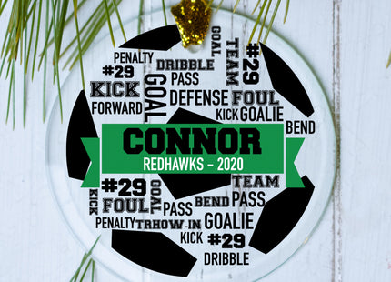 custom personalized soccer sports words christmas ornament – Christmas ornament, holiday tree decoration or gift