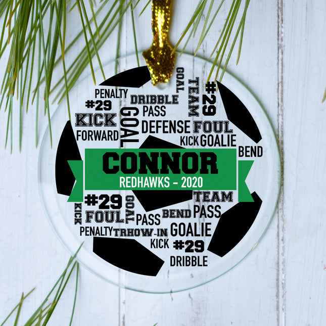 custom personalized soccer sports words christmas ornament – Christmas ornament, holiday tree decoration or gift