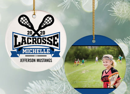 personalized personalized lacrosse photo christmas ornament – Christmas ornament, holiday tree decoration or gift