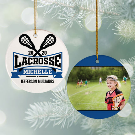 personalized personalized lacrosse photo christmas ornament – Christmas ornament, holiday tree decoration or gift