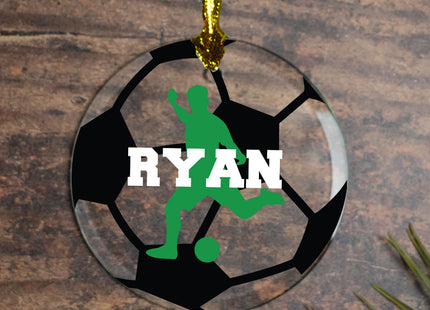decorative personalized soccer m christmas ornament – Christmas ornament, holiday tree decoration or gift