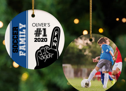 holiday personalized #1 fan soccer christmas ornament – Christmas ornament, holiday tree decoration or gift