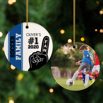 holiday personalized #1 fan soccer christmas ornament – Christmas ornament, holiday tree decoration or gift