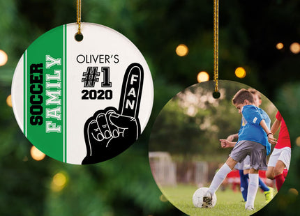 decorative personalized #1 fan soccer christmas ornament – Christmas ornament, holiday tree decoration or gift
