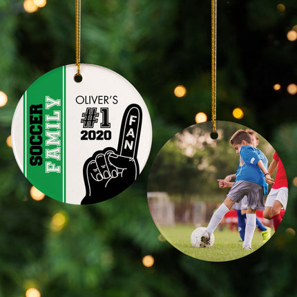 decorative personalized #1 fan soccer christmas ornament – Christmas ornament, holiday tree decoration or gift