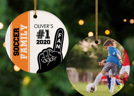 engraved personalized #1 fan soccer christmas ornament – Christmas ornament, holiday tree decoration or gift