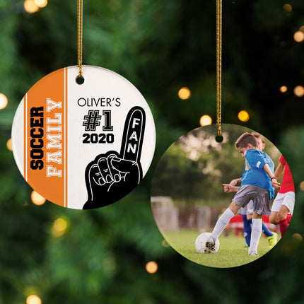 engraved personalized #1 fan soccer christmas ornament – Christmas ornament, holiday tree decoration or gift