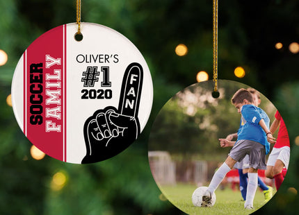 holiday personalized #1 fan soccer christmas ornament – Christmas ornament, holiday tree decoration or gift