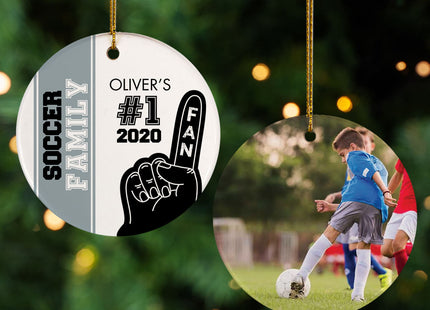 custom personalized #1 fan soccer christmas ornament – Christmas ornament, holiday tree decoration or gift