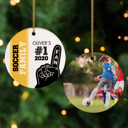 keepsake personalized #1 fan soccer christmas ornament – Christmas ornament, holiday tree decoration or gift