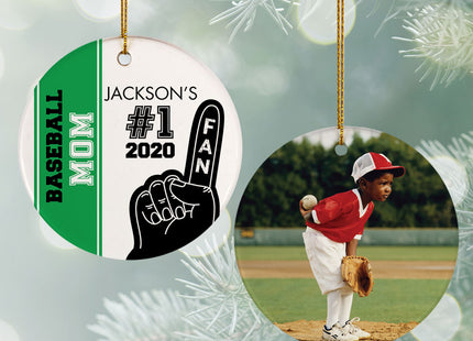 custom personalized #1 fan baseball christmas ornament – Christmas ornament, holiday tree decoration or gift