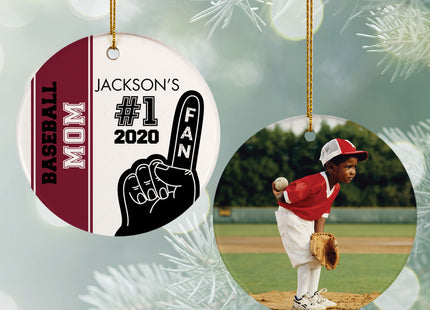 holiday personalized #1 fan baseball christmas ornament – Christmas ornament, holiday tree decoration or gift