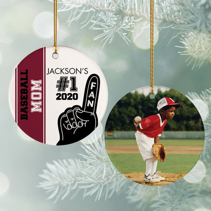 holiday personalized #1 fan baseball christmas ornament – Christmas ornament, holiday tree decoration or gift
