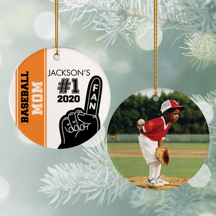 engraved personalized #1 fan baseball christmas ornament – Christmas ornament, holiday tree decoration or gift