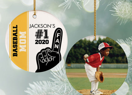engraved personalized #1 fan baseball christmas ornament – Christmas ornament, holiday tree decoration or gift