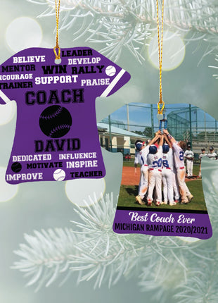 Personalized Baseball Jersey - Purple Christmas Ornament from ORNAMENT EXCLUSIVE Personalized Ornament