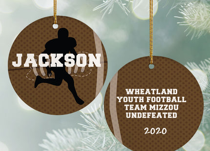 engraved personalized football christmas ornament – Christmas ornament, holiday tree decoration or gift