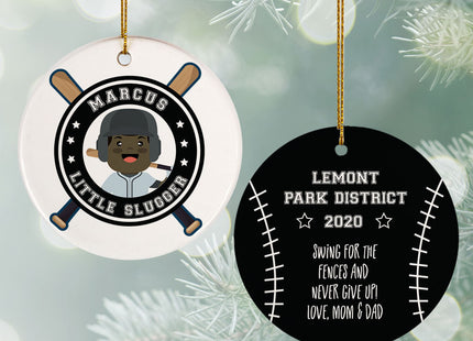 personalized personalized little slugger male christmas ornament – Christmas ornament, holiday tree decoration or gift