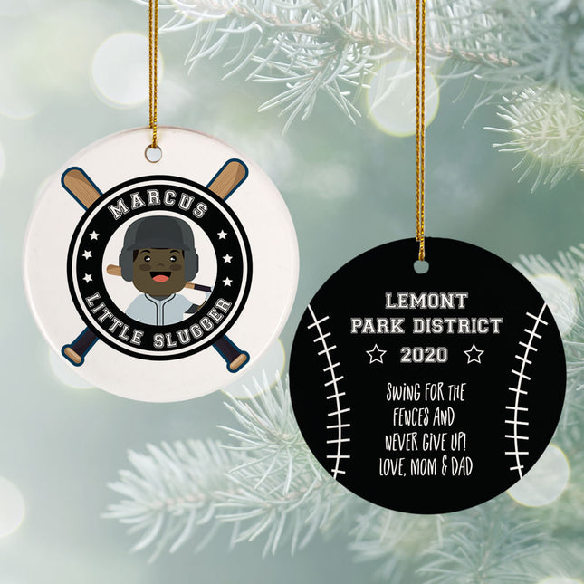 personalized personalized little slugger male christmas ornament – Christmas ornament, holiday tree decoration or gift