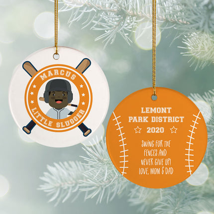 custom personalized little slugger male christmas ornament – Christmas ornament, holiday tree decoration or gift