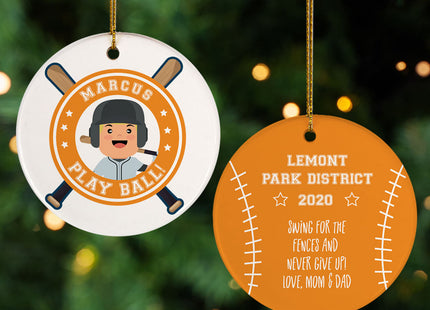 decorative personalized little slugger male christmas ornament – Christmas ornament, holiday tree decoration or gift
