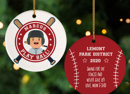 personalized personalized little slugger male christmas ornament – Christmas ornament, holiday tree decoration or gift