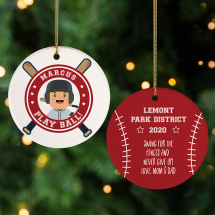 personalized personalized little slugger male christmas ornament – Christmas ornament, holiday tree decoration or gift