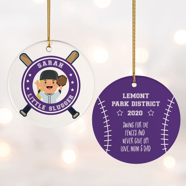 personalized personalized little slugger female christmas ornament – Christmas ornament, holiday tree decoration or gift